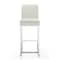Manhattan Comfort Element 29" Faux Leather Bar Stool in Pearl White and Polished Chrome (Set of 2) 2-BS010-PW - alternate 5